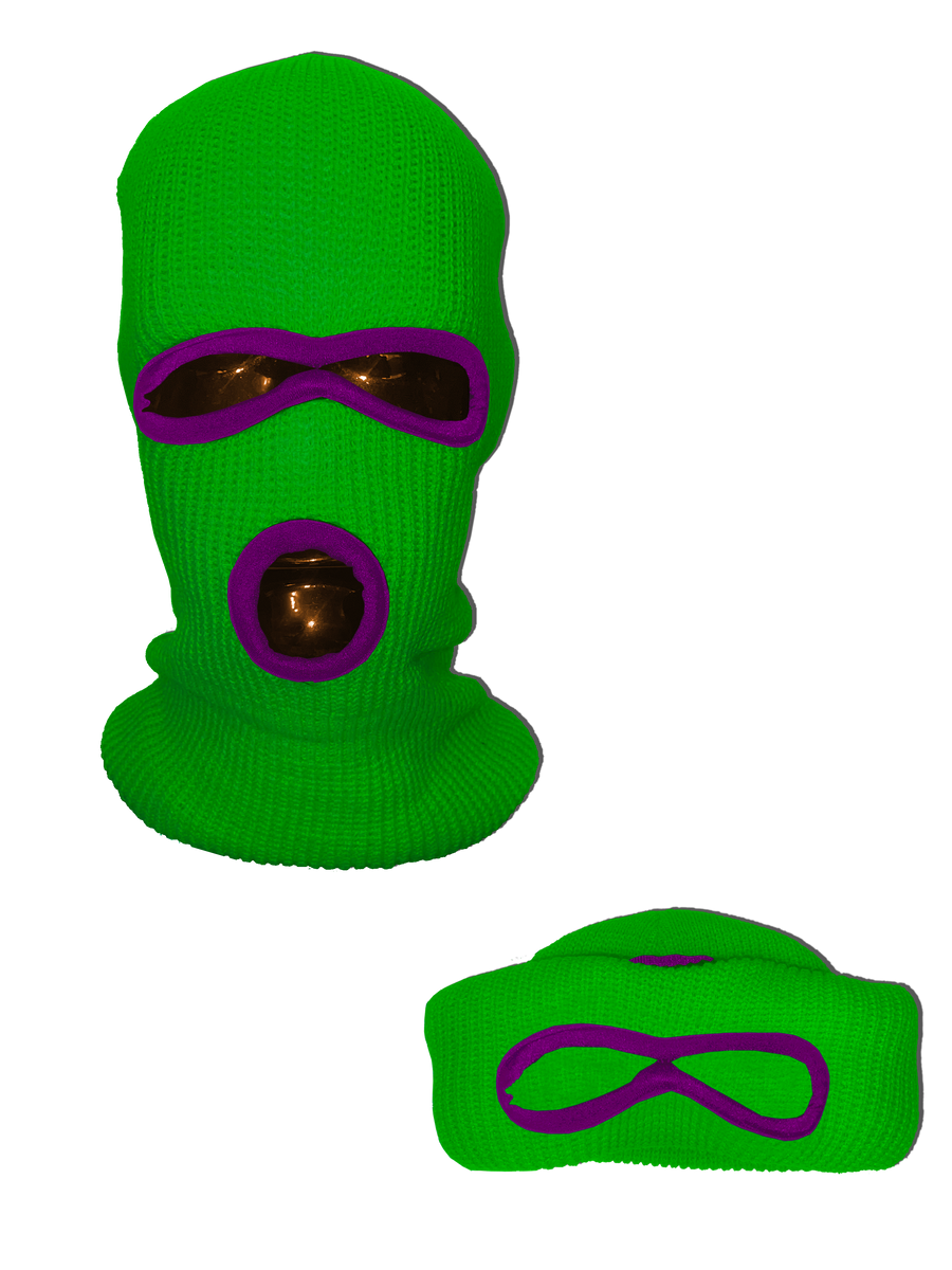 NEON GREEN SKI MASK BEANIE