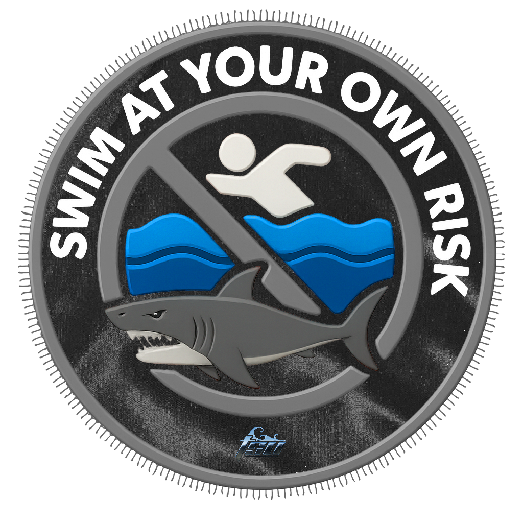 SWIM AT YOUR OWN RISK GRAY PATCH