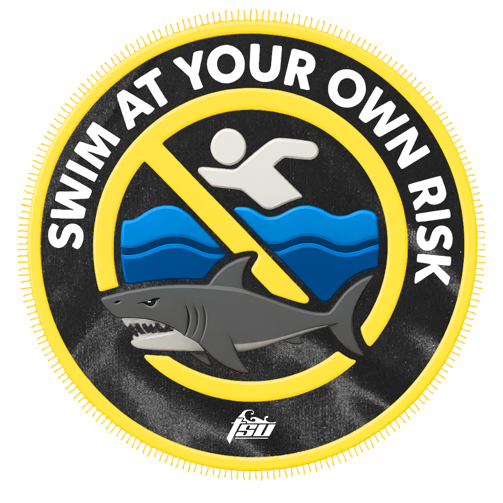SWIM AT YOUR OWN RISK YELLOW PATCH