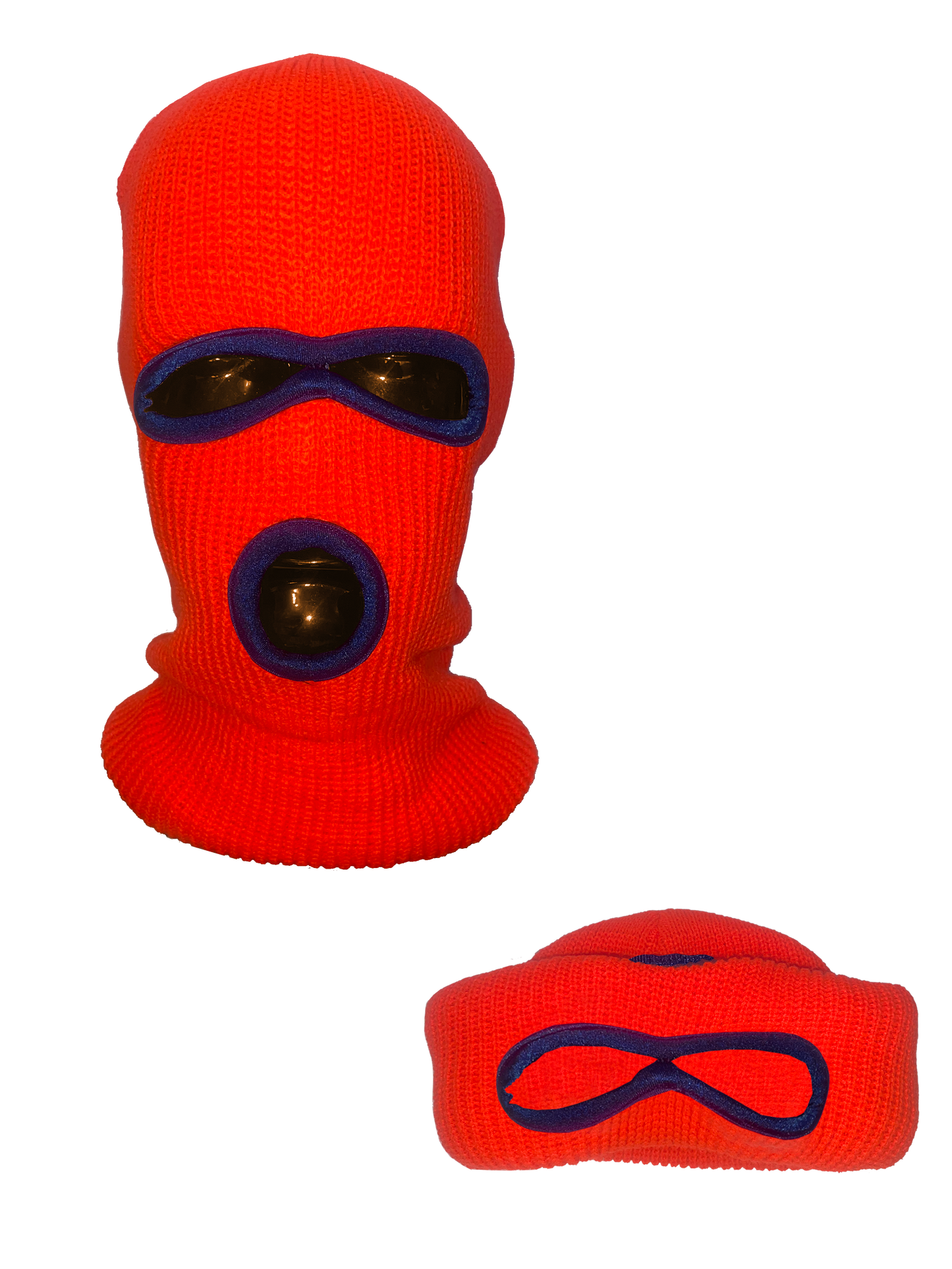 NEON ORANGE SKI MASK BEANIE