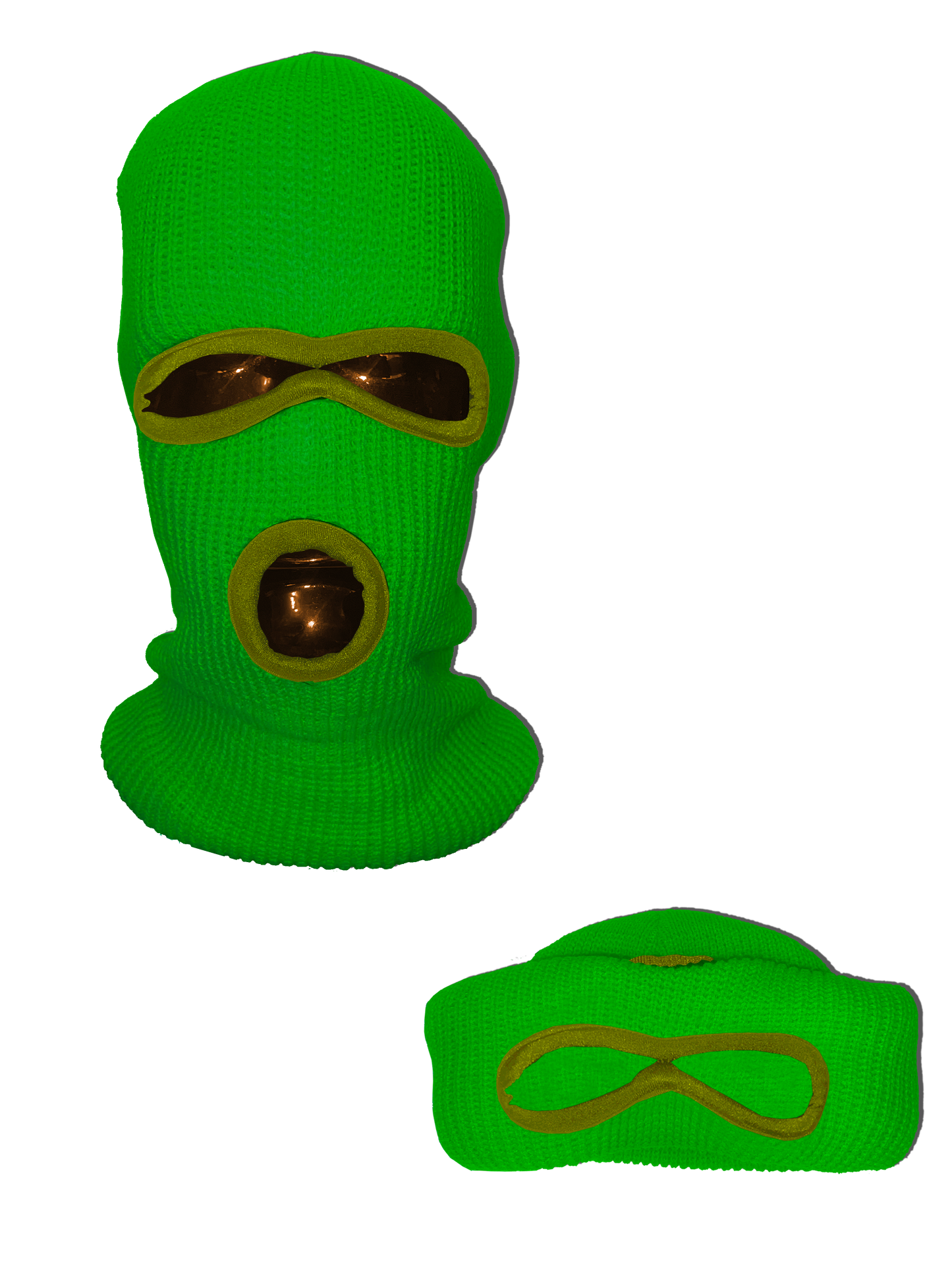 NEON ORANGE SKI MASK BEANIE