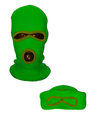 NEON ORANGE SKI MASK BEANIE