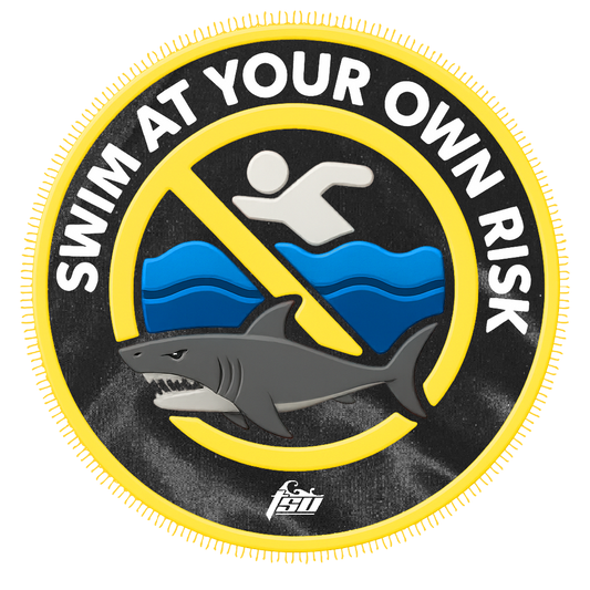 SWIM AT YOUR OWN RISK YELLOW PATCH