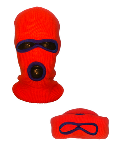 NEON ORANGE SKI MASK BEANIE